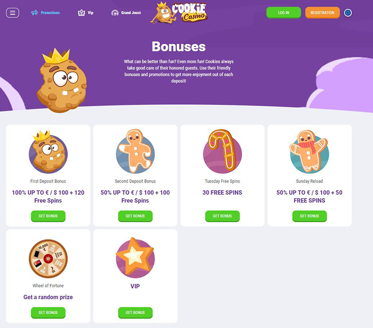 Cookie Casino bonuses